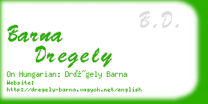 barna dregely business card